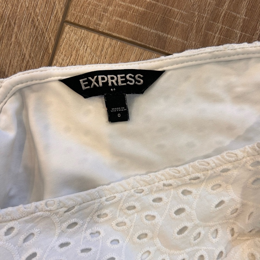 Express White Eyelet One Piece - Picture 3 of 5